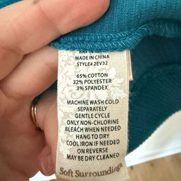 Soft Surroundings Women's Size XL Blue Caroline Pullover Crewneck Ribbed Sweater - Picture 8 of 10